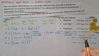 INTERVALLE DE CONFIANCE d’un ÉCARTTYPE  Explications amp Exemple  Stats  Bac Sup [upl. by Trahern]