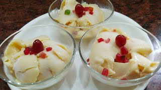 Vanilla Ice Cream with Gelatine Recipe  BERRY KITCHEN [upl. by Ariahaj662]