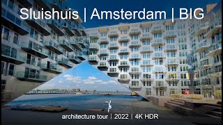 Sluishuis  Amsterdam  BIG  Barcode Architects  Modern architecture tour  walking tour  4K HDR [upl. by Elay]