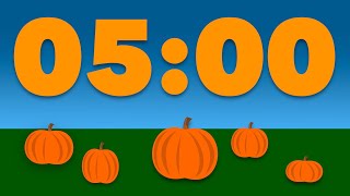 5 Minute Timer Pumpkin Fall or Halloween Animated Timer [upl. by Sinai190]