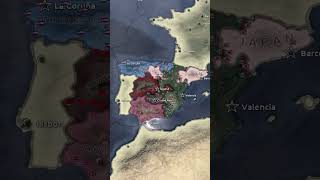 WW2 but the major countries were all in Spain  Hoi4 Timelapse history hoi4mp hoi4 hearts map [upl. by Suehtomit499]