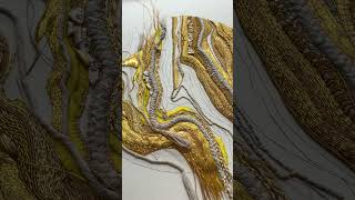 Process of Unsewn Solid sculptural goldwork embroidery on silk [upl. by Cassidy]