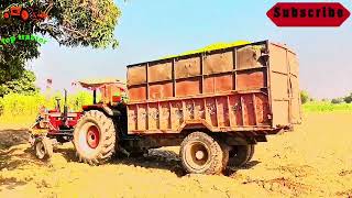 New Holland NHDabung 85 pull out heavy loaded troli of Salage from field pakistantoptractor vlog [upl. by Nevad81]