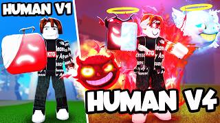 I Awakened Human V4 With Only RED Fruits Blox Fruits [upl. by Uos]