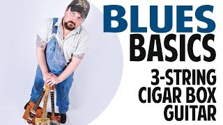 How to Play Blues Basics on 3String Cigar Box Guitar with a Slide [upl. by Odradlig]