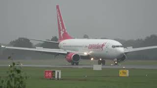 Corendon Airlines B737800 Landing Groningen Airport Eelde [upl. by Det671]