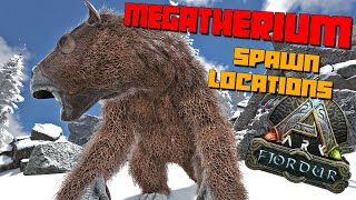 ARK Fjordur  MEGATHERIUM Spawn Locations  Best Spots To Find Them [upl. by Oleusnoc503]