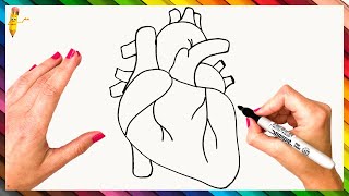 How To Draw A Human Heart Step By Step 🤎 Human Heart Drawing Easy [upl. by Arathorn]