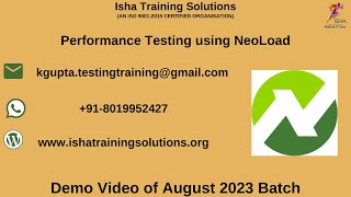 Performance Testing using NeoLoad Demo By Naveen Pls whatsapp us on 91 8019952427 to enroll [upl. by Bridgette916]