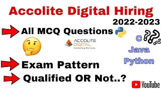 Accolite Digital Hiring Freshers All MCQ Questions accolite  Accolite MCQ Round  Exam Pattern [upl. by Vina]