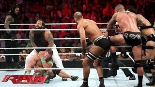 John Cena competes in a 4on3 Handicap Match Raw June 23 2014 [upl. by Erot]