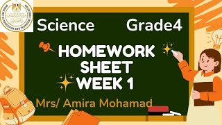 Science grade 4  Homework sheet week 1  حل نماذج الوزاره الأداء المنزلي الاسبوع الاول الترم الاول [upl. by Itsuj]