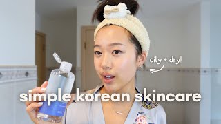 MY SIMPLE KOREAN SKINCARE ROUTINE  for combination skin [upl. by Auhso]