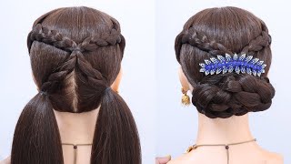 Attractive hairstyle for long hair  Quick hairstyles Tutorial  Beautiful hairstyle for girls [upl. by Adias]