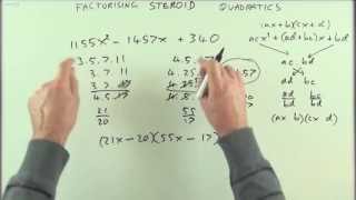 Steroid Quadratics amp contrapositive factorisation How to factorise any trinomial quadratic [upl. by Halvaard]