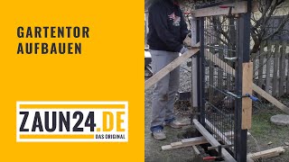 Gartentor aufbauen  Montagevideo  ZAUN24 [upl. by Schapira]