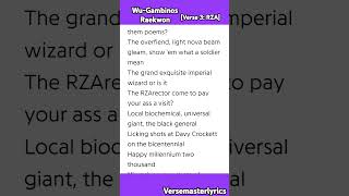 WuGambinos Raekwon Verse 3 RZA hiphop rap music lyrics [upl. by Athal526]