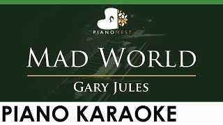 Gary Jules  Mad World  LOWER Key Piano Karaoke Instrumental [upl. by Llerrahs]