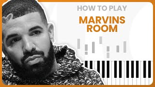 How To Play Marvins Room By Drake On Piano  Piano Tutorial Free Tutorial [upl. by Tessa]