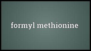 Formyl methionine Meaning [upl. by Itoc511]