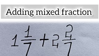 adding mixed fractionmath mathematics fraction [upl. by Losiram136]