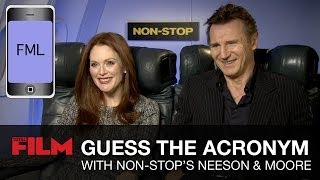 Liam Neeson amp Julianne Moore play Guess the Text Acronym [upl. by Rebeka194]