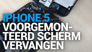 Voorgemonteerd iPhone 5 scherm en LCD vervangen  Fixjenl [upl. by Madalena333]