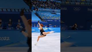 The first quadruple flip in the history of womens figure skating at the Olympics Alexandra Trusova [upl. by Mat]