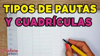 📓 TIPOS de RAYADOS CONOCE las PAUTAS y CUADRÍCULAS de los CUADERNOS [upl. by Morna]