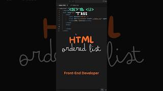 HTML  Ol amp li Tags  ordered List HTML html htmltags css beginners coding [upl. by Eynobe42]