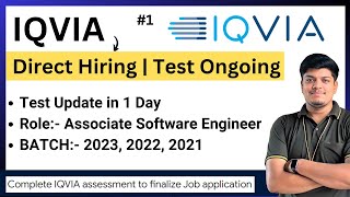 IQVIA Direct Test Hiring  2023 2022 2021  Test Update in 1 Day  Associate Software Engineer Job [upl. by Tierza]