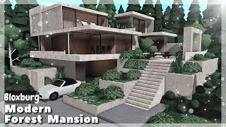 BLOXBURG Modern Forest Mansion Speedbuild  Roblox House Build [upl. by Nnov92]