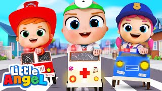 Rescue Squad Is Here To Help  Little Angel Job and Career Songs  Nursery Rhymes for Kids [upl. by Wanda191]