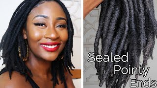 How To Seal Ends On Locs  Pointy End Locs [upl. by Whyte]