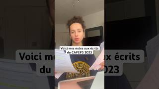 Je te donne mes notes aux écrits du CAPEPS 2023 🤫 examen etudiant studentlife [upl. by Ulphi]