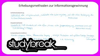 Erhebungsmethoden Informationsgewinnung Verfahren  Diagnostik [upl. by Earlie]