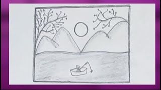 How to draw a landscape  Beautiful landscape drawing SBZ18 [upl. by Aicnatsnoc]