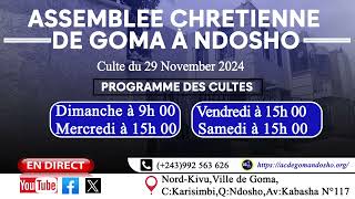 ASSEMBLEE CHRETIENNE DE GOMA A NDOSHO  2024 11 29 14 53 001 [upl. by Annaer]