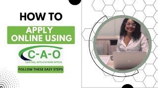 How To Apply Online Using The CAO Website For First Time Applicant [upl. by Jon951]