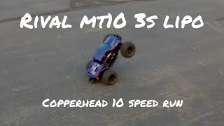 Team associated Rival MT10 speed run Castle creations copperhead 10 [upl. by Nej720]