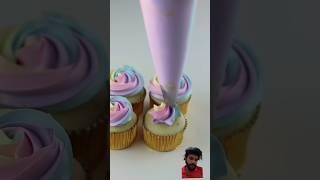 Rainbow Care Bear Cupcakes 🧁 cakedecorating shorts [upl. by Ennairam]