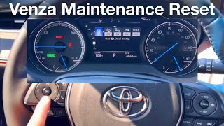 2021  2023 Toyota Venza Oil Maintenance Reset  How to reset Oil life [upl. by Ttenna569]