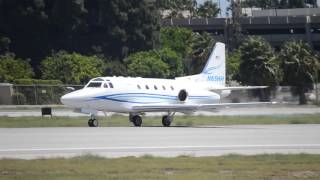 Rockwell Sabreliner 65 N65HH Takeoff From LGB [upl. by Reinold]