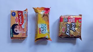 Parle G Vs Nutri Choice Vs Krack Jack Biscuits Unboxing [upl. by Giarg]