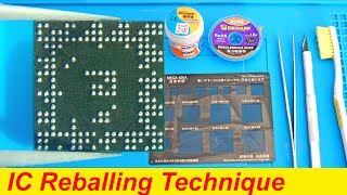 How to Reball BGA IC with SMD Stencil  IC Reballing easy Technique [upl. by Eglanteen523]