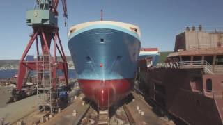 Launch of build no 382 Kleven Maersk Starfish project [upl. by Acirederf]