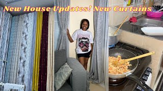 New House Updates New Curtains Living alone Vlog Cook with me Laundry amp More [upl. by Donell]