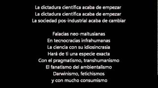 LNE La dictadura cientifica acaba de empezar Letra [upl. by Aihtekal]