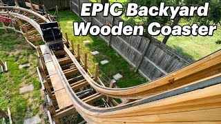 Checking Out An EPIC Backyard Wooden Roller Coaster  Shadow Stalker [upl. by Genaro]