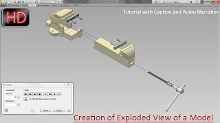 Creation of Exploded View of a ModelAutodesk Inventor Tutorial with caption and audio narration [upl. by Ardine63]